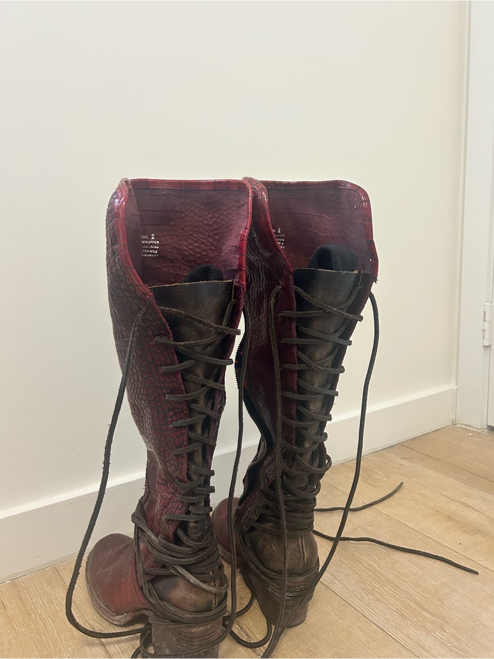 Red Croco Boots